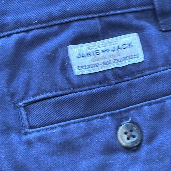 Janie and Jack size 5 button down with navy khakis, navy, green, easter, spring - Picture 3 of 6